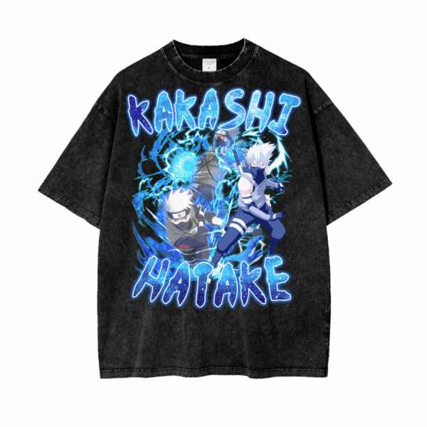 Kakashi Naruto Oversize Snow Washed T-Shirt