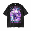 Sasuke Naruto Oversize Snow Washed T-Shirt