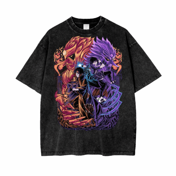 Sasuke x Itachi Naruto Oversize Snow Washed T-Shirt
