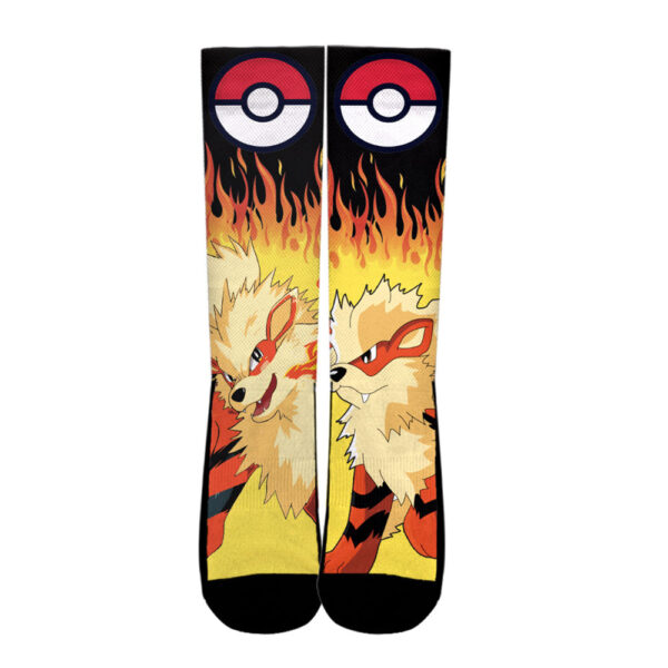 Arcanine Socks Pokemon Custom Anime Socks Flames Style