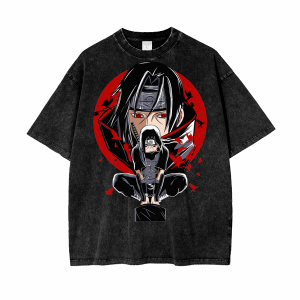 Itachi Naruto Oversize Snow Washed T-Shirt